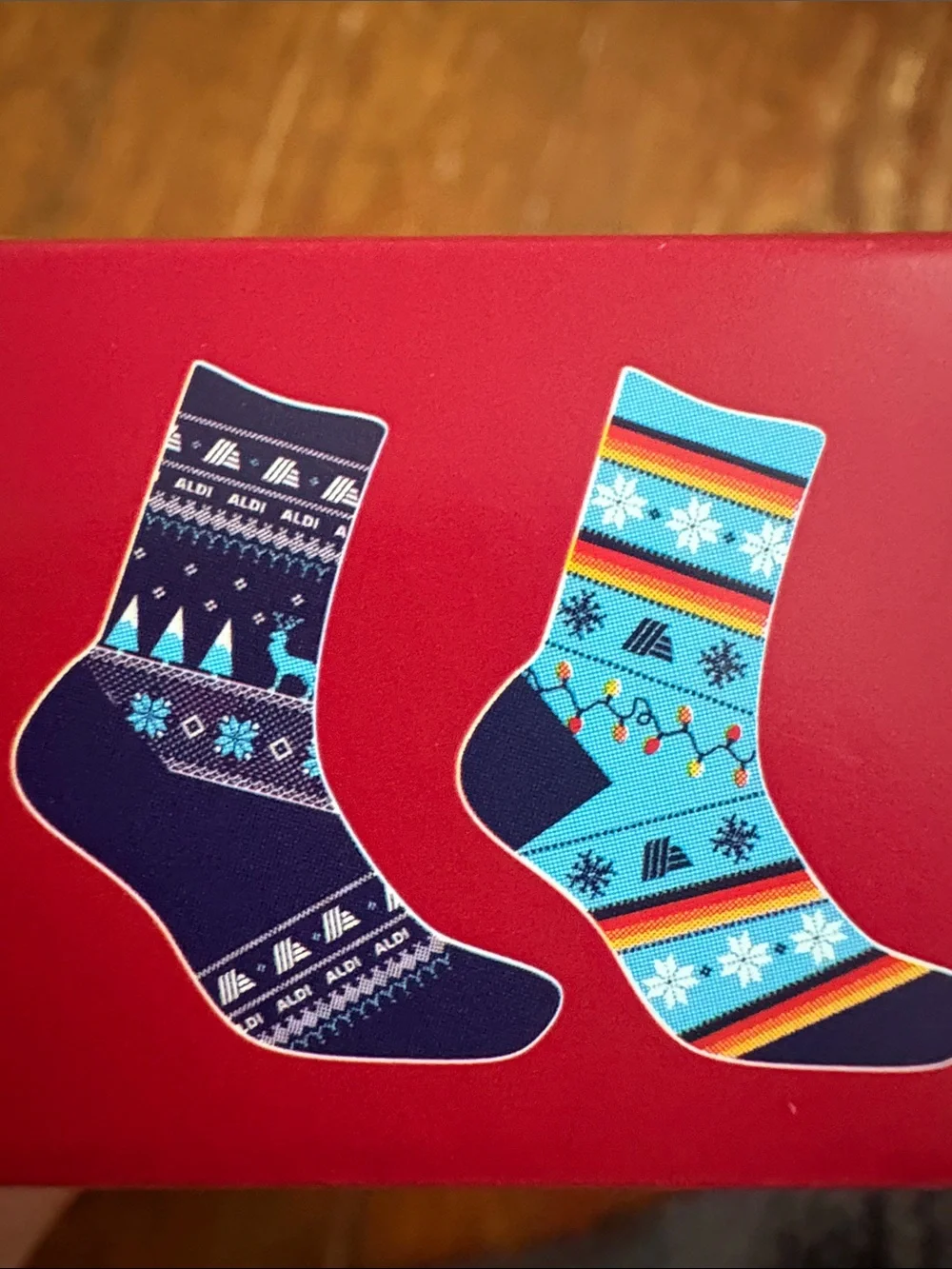 Merry Moments Men’s Light Blue Holiday Crew Socks - 2 Pair